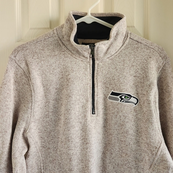 Seattle Seahawks NFL Football Lined 1/4 Zip Sweatshirt Mens Small‎ - Picture 2 of 8